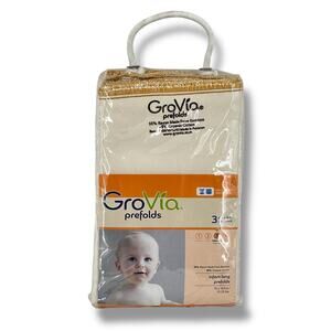 GroVia Prefold Cloth Diaper Insert Size 3 Infant Long Set Of Three Boy Girl